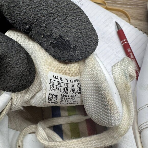 Adidas Grand Court White/Blue Leather Sneakers Men's Size 12 - Picture 5 of 7